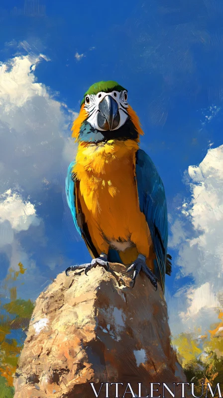 AI ART Portrait of a Parrot in the Wild