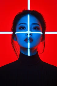 Futuristic Neon Portrait