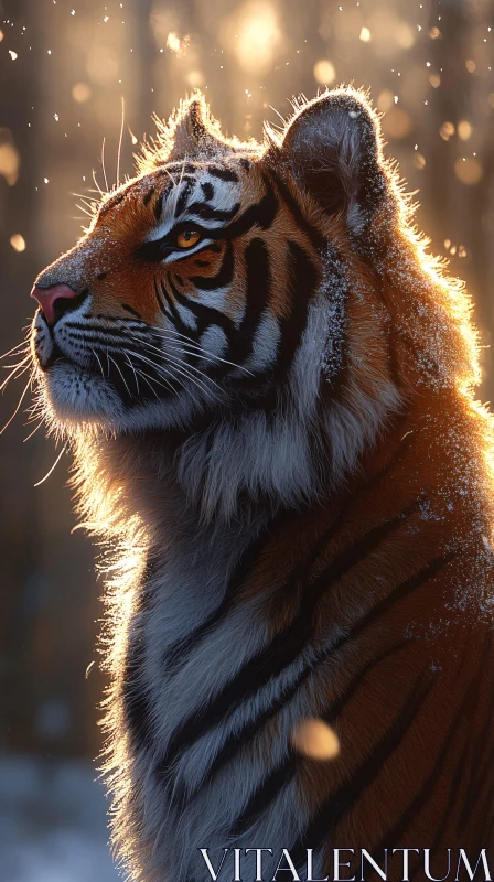 AI ART Wild Tiger in Golden Sunlight