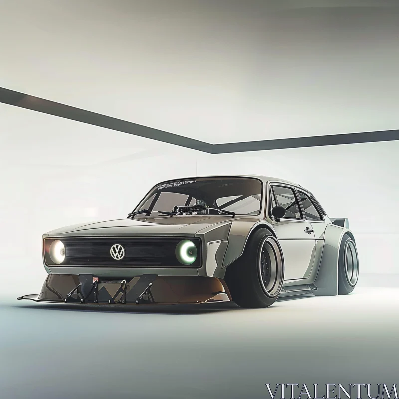 AI ART Retro Modern Car Design in Minimalist Setting