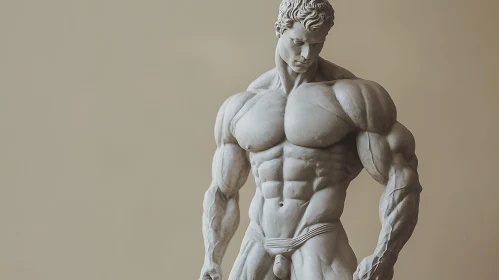 Marble Bodybuilder Statue