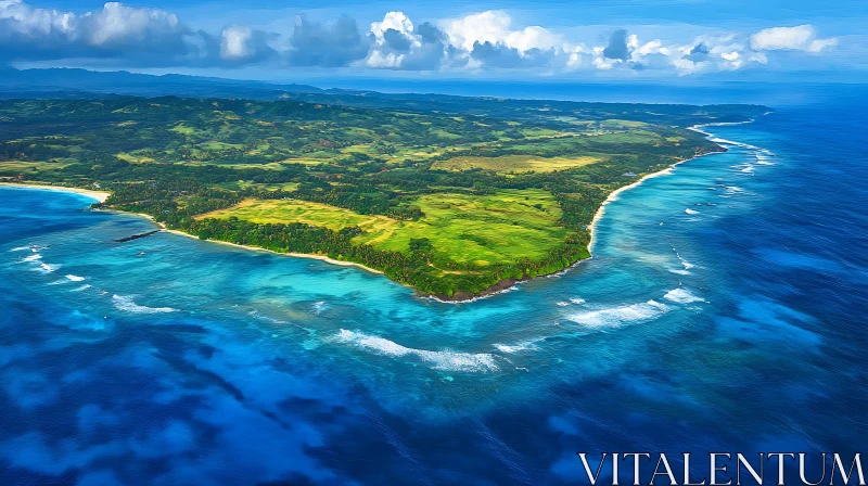 Stunning Island Landscape from Above AI Image