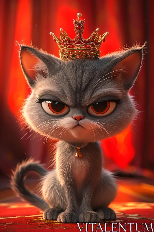 AI ART Majestic Kitten in Regal Attire