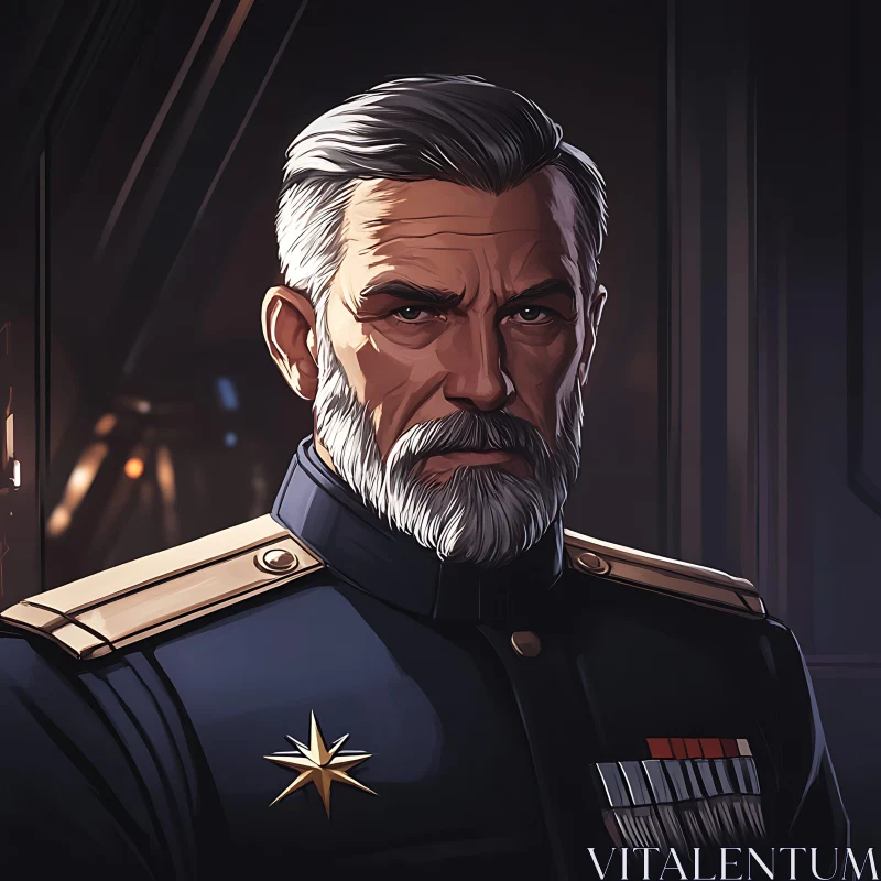 Futuristic Military Leader with Medals AI Image