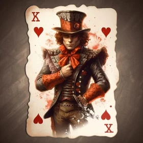 Vintage Ten of Hearts Card Art