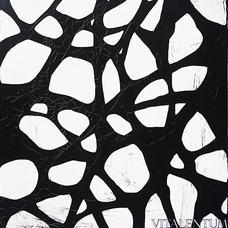 Modern Abstract Art with Contrasting Black and White AI Image