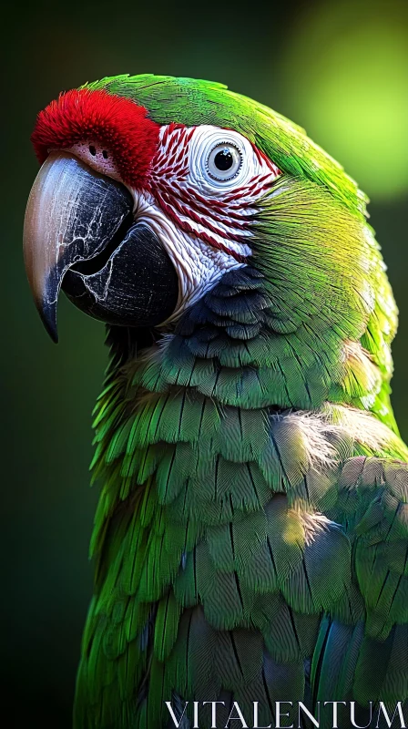 AI ART Parrot with Vibrant Green Plumage