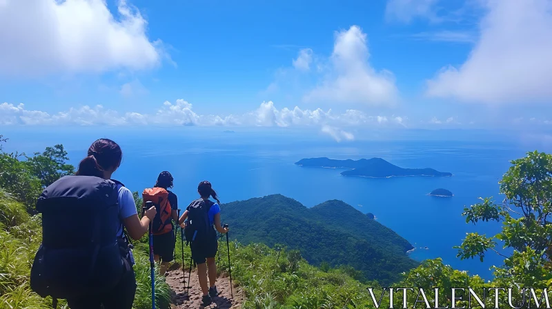 Scenic Hiking Expedition with Island Views AI Image