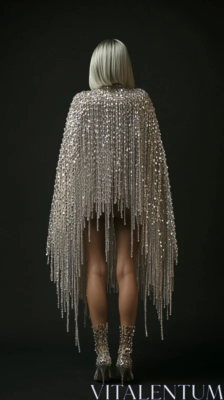 Glamorous Sequined Fashion Ensemble AI Image