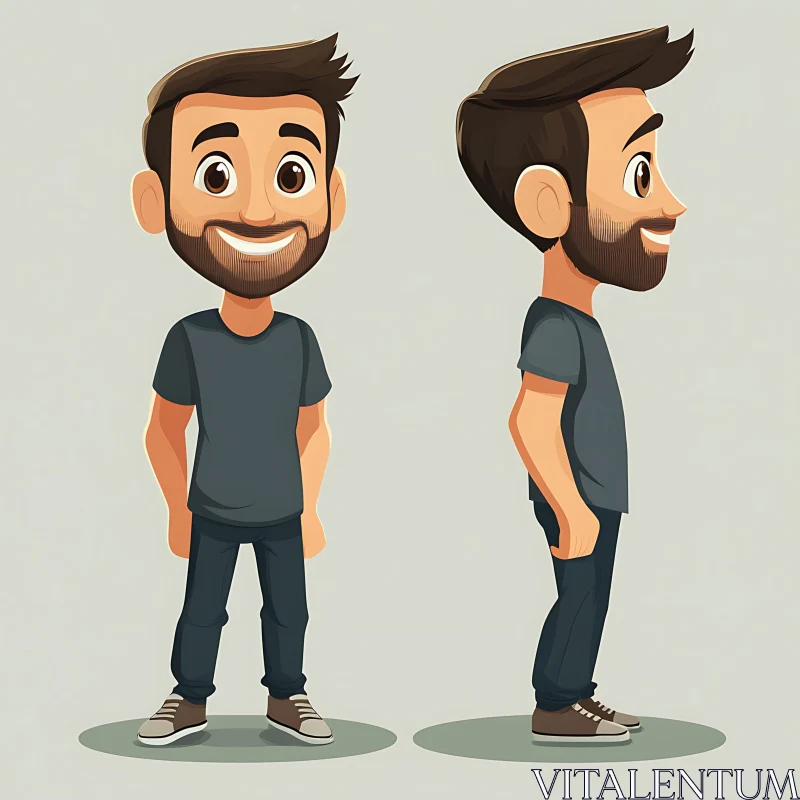 Cheerful Cartoon Character Design AI Image