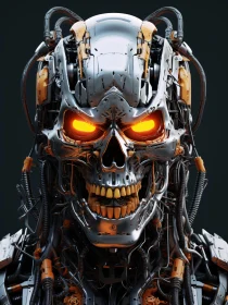 Robotic Skull with Cybernetic Details