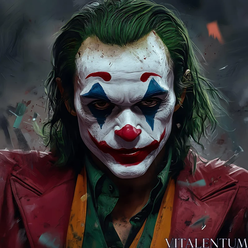 Intense Clown Character Portrait AI Image