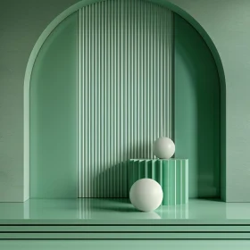 Mint Green Geometric Composition