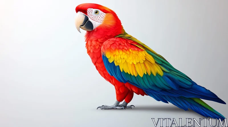 AI ART Vivid Scarlet Parrot Perched