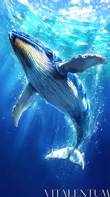 Serene Oceanic Whale Image AI Image