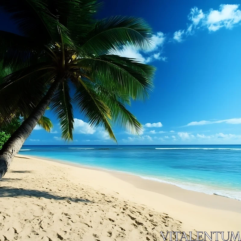 Tranquil Tropical Island Beach AI Image