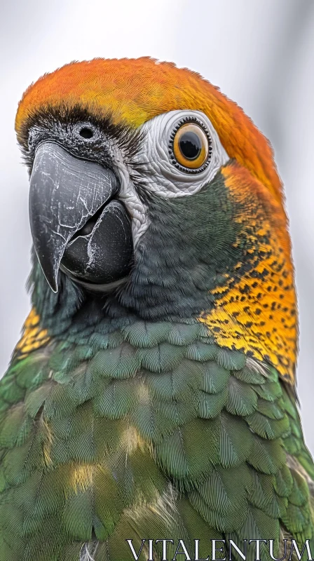 Colorful Parrot Feather Details AI Image