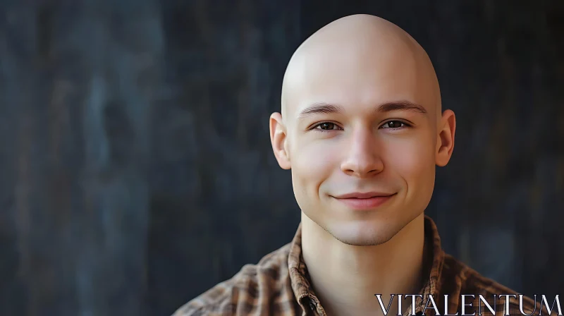 Bald Man's Headshot with a Smile AI Image