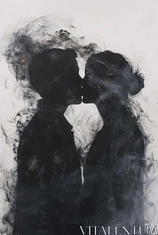 AI ART Couple in Smoke Art