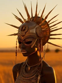 Sunlit Cultural Portrait at Sunset