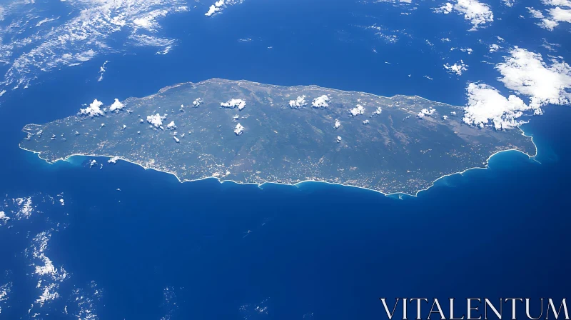 Bird's-eye View of a Beautiful Island in the Ocean AI Image