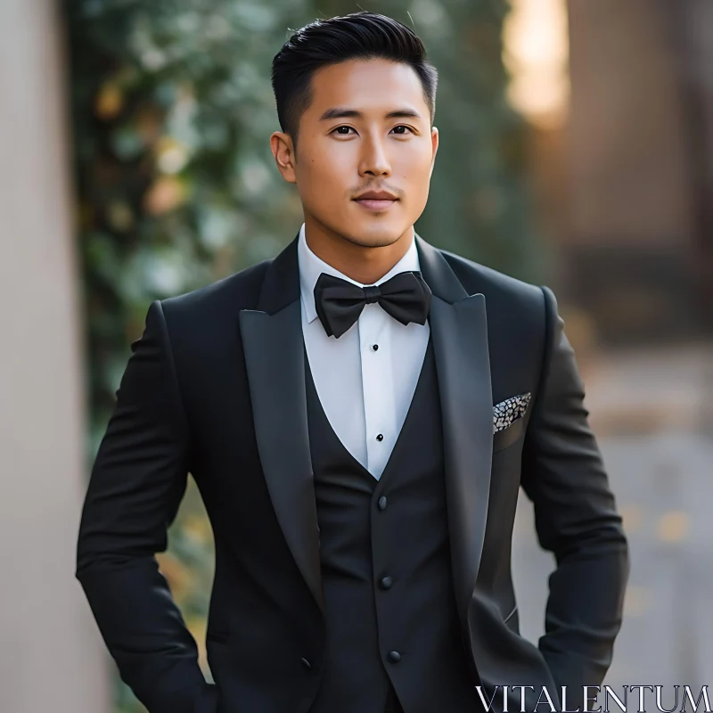 Confident Man in Formal Wear AI Image