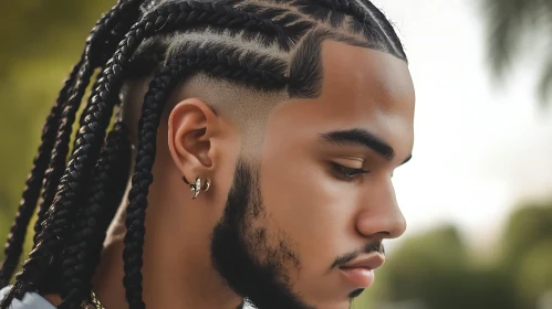 Profile of a Man with Stylish Braids