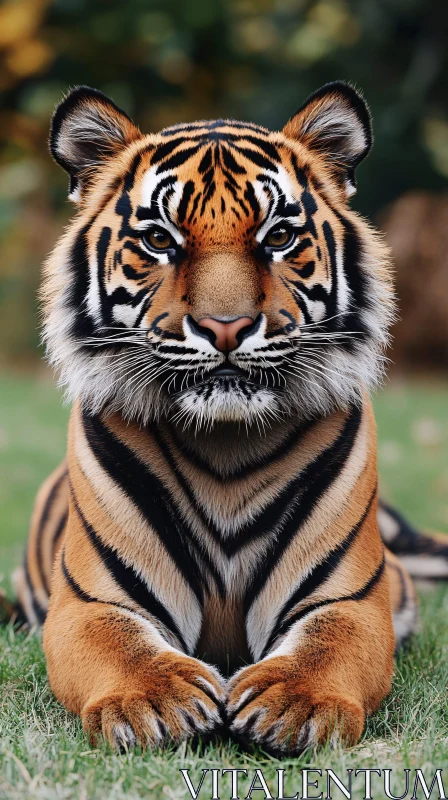 Regal Bengal Tiger Resting in Nature AI Image