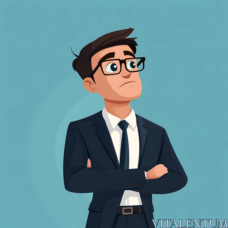 Professional Cartoon Man Illustration AI Image