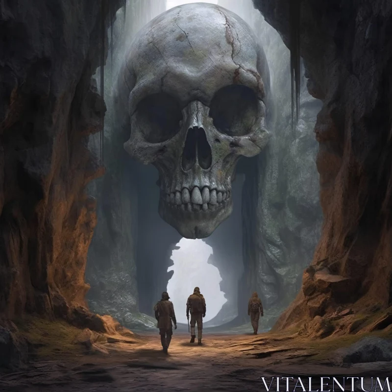 AI ART Mystical Skull Cave