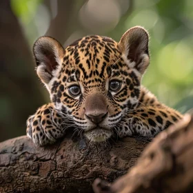 Leopard Cub Resting in the Wild