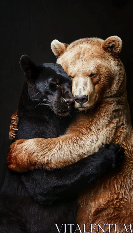 Bear Companionship and Harmony Captured AI Image