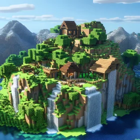Virtual Hillside Retreat in Minecraft World