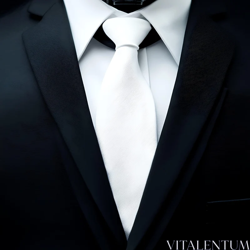 Black Jacket and White Tie Attire