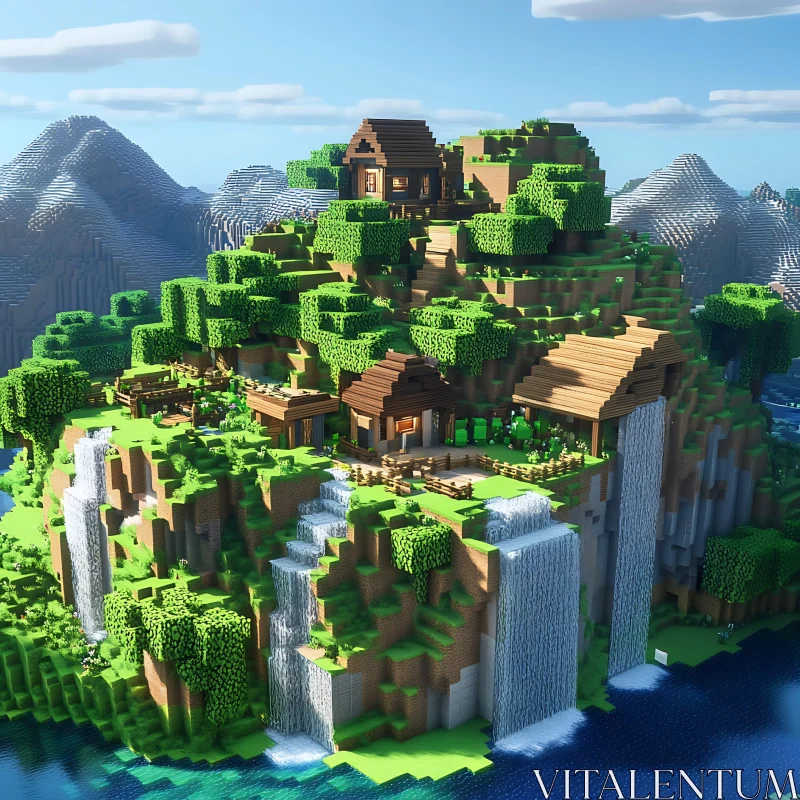 Virtual Hillside Retreat in Minecraft World