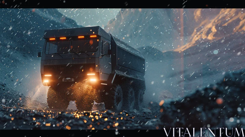 Snowy Terrain Off-Road Truck