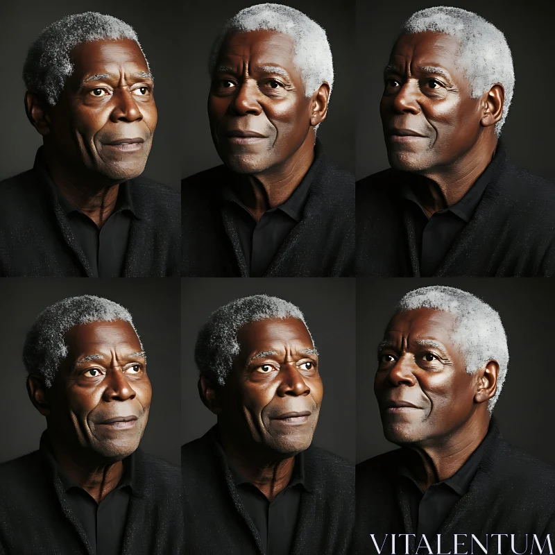 Elderly Man Expressive Headshots AI Image