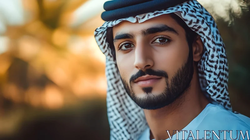 Traditional Middle Eastern Man Portrait AI Image