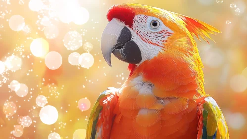 Vivid Parrot on Light Background