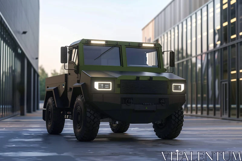 AI ART Military Vehicle in City Scene