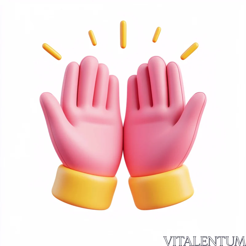 3D Cartoon Style Clapping Hands Emoji AI Image