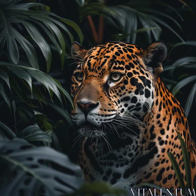 AI ART Stealthy Jaguar Amidst Jungle Greenery