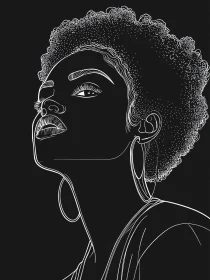 Minimalist Afro Woman Artwork