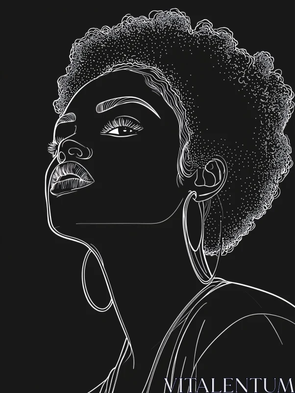 AI ART Minimalist Afro Woman Artwork