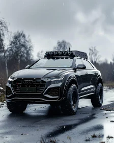 Luxurious Black SUV with Off-Road Setup