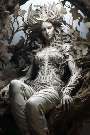 Mystical Forest Sculpture Woman