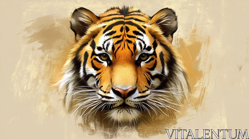 AI ART Artistic Tiger Face Illustration