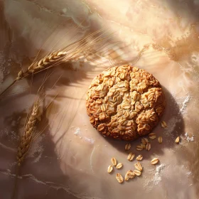 Rustic Oatmeal Cookie on Marble