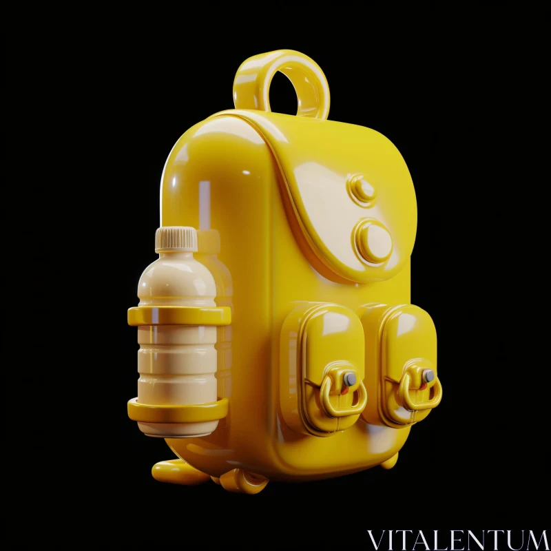 AI ART Yellow Backpack with Plastic Design