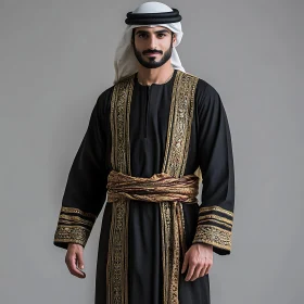 Man in Traditional Middle Eastern Clothing